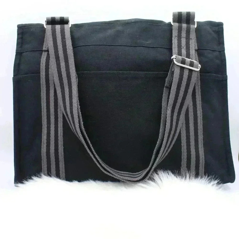 Hermès Grey Cotton Canvas  Messenger Bag